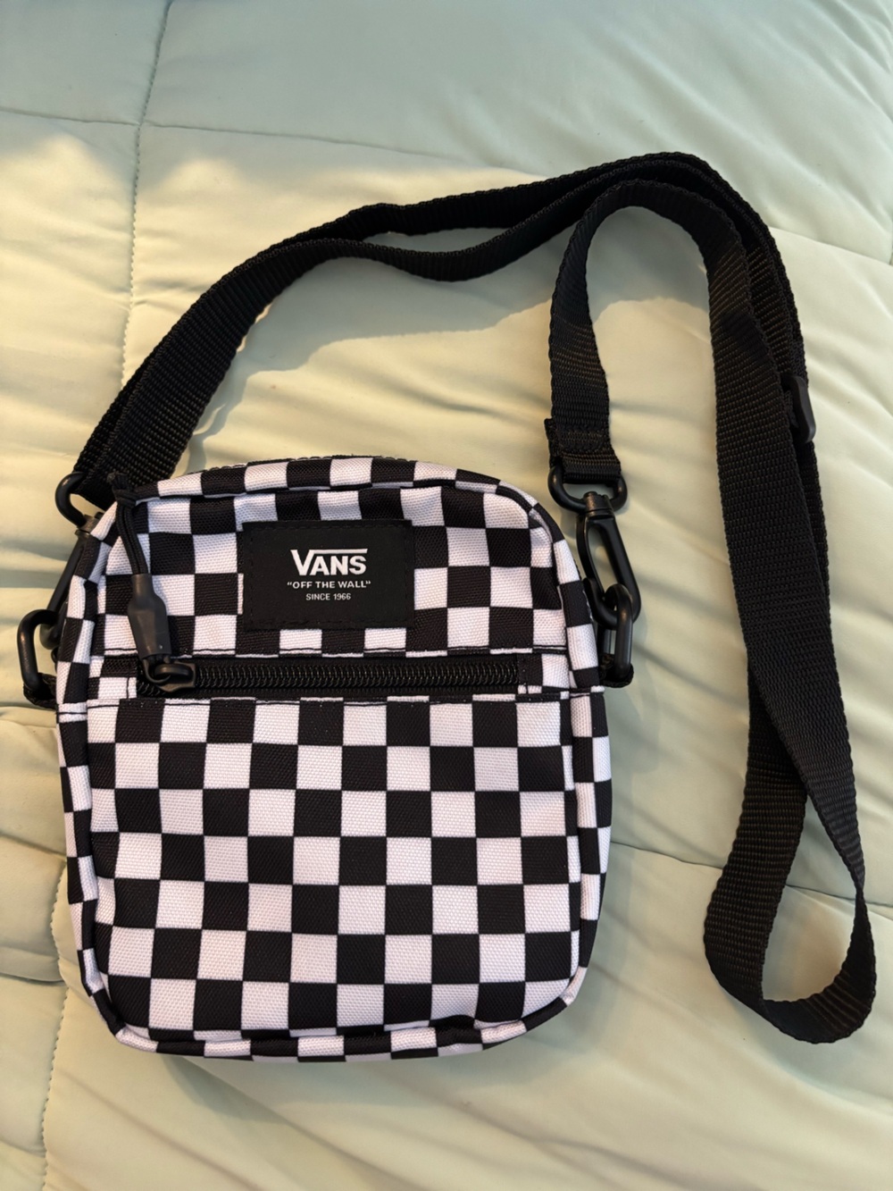 Vans Black and White Checkerboard Crossbody Pouch